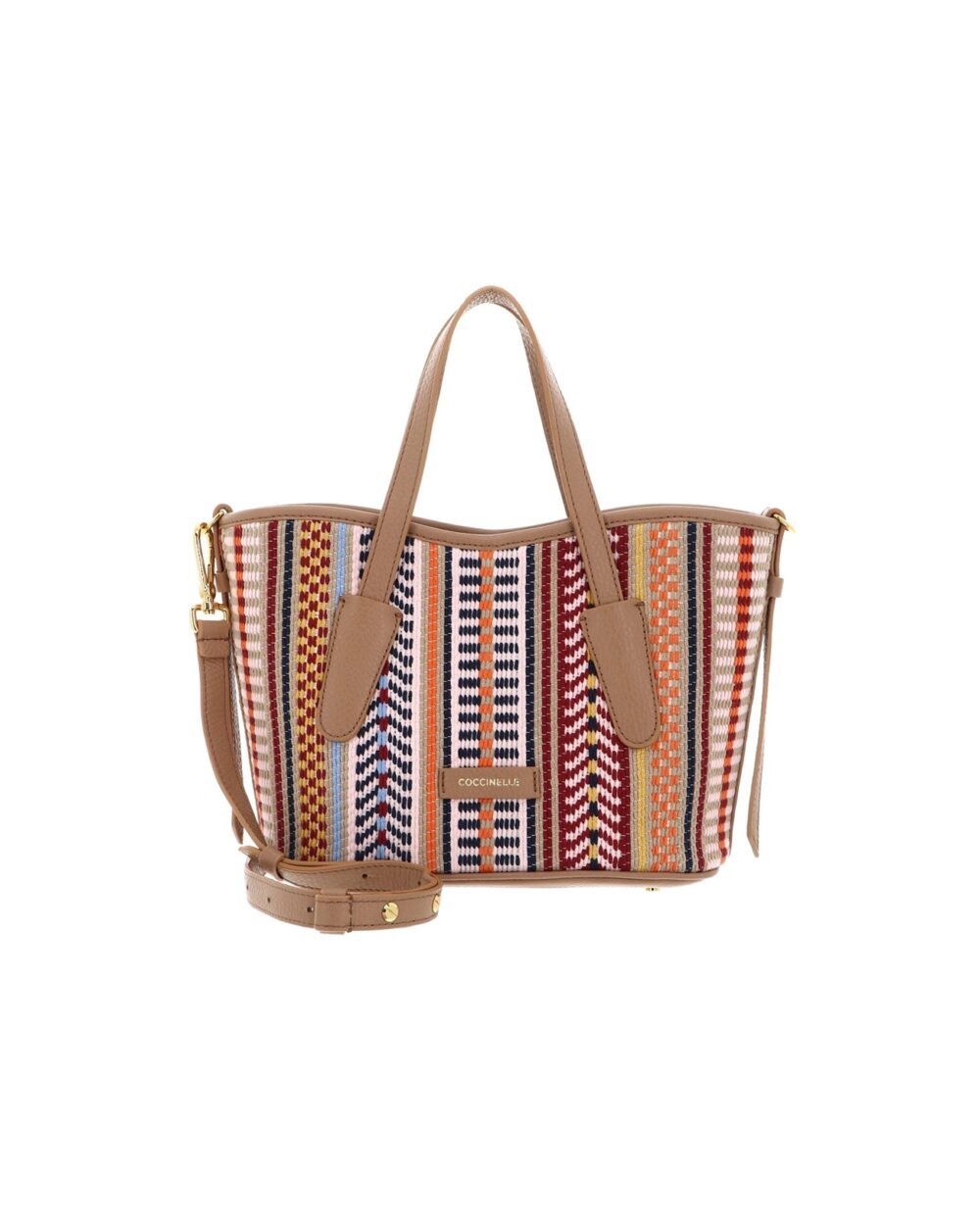 shopping bag in pelle e tessuto New Never Without Mantas