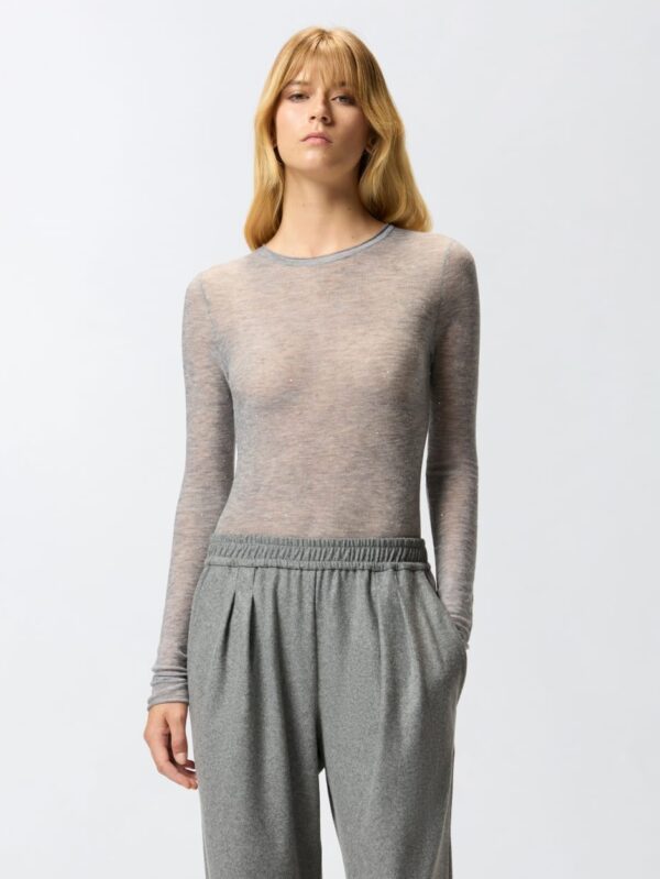 Maglia girocollo con paillettes
