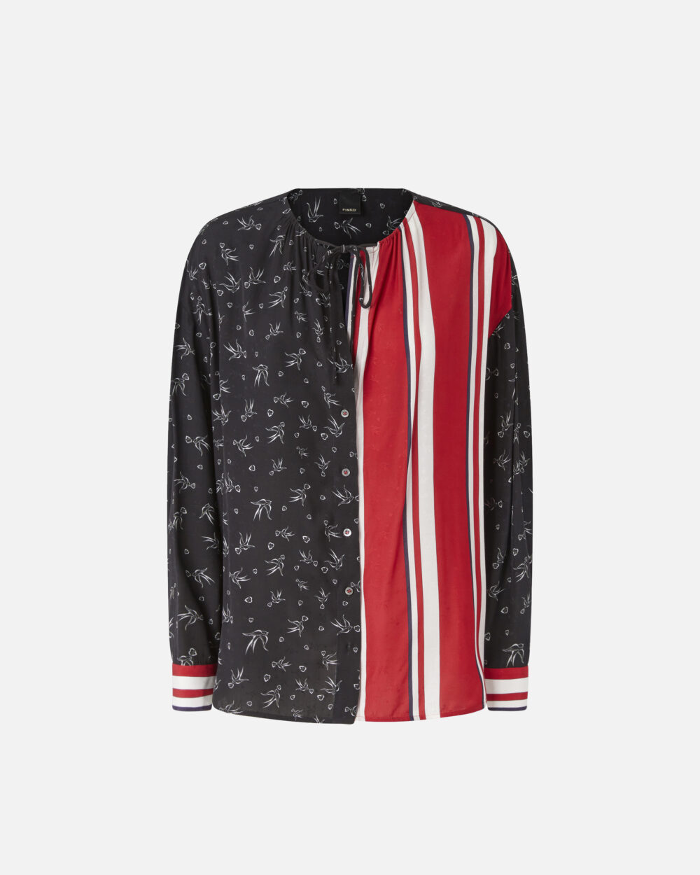 Camicia in viscosa jacquard stampata