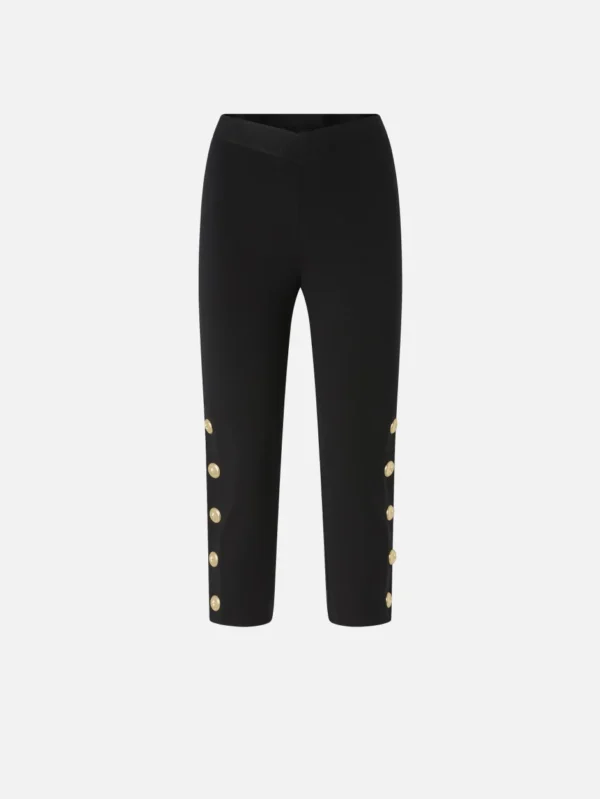 Leggings con bottoni metallici