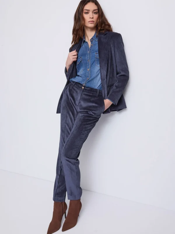 Pantaloni da donna cropped a vita alta